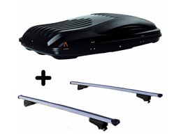 Set BOX tetto con Barre per KIA SPORTAGE 2010 2016 2018 capiente 460 Litri Colore Nero con 2 Serrature Barre 127 CM c/Serratura