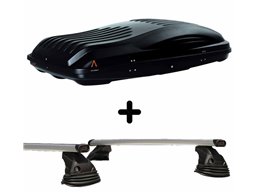 Set Baule + Barre Auto per NISSAN JUKE dal 2020 in poi capiente 460 Litri Colore Nero con 2 Chiavi Barre 127 CM c/Kit Attacchi