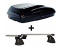 Set Baule + Barre Auto per NISSAN JUKE dal 2020 in poi capiente 460 Litri Colore Nero con 2 Chiavi Barre 127 CM c/Kit Attacchi