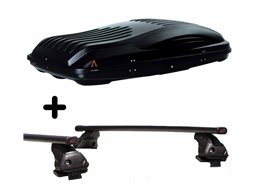 Set Baule + Barre Auto per CITROEN C4 Grand Picasso 2013 capiente 460 Litri Colore Nero con 2 Chiavi Barre 127 CM + Kit Attacchi