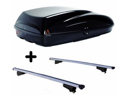 Set BOX tetto con Barre per KIA SPORTAGE 2010 2016 2018 capiente 240 Litri Colore Nero con Serratura Barre 127 CM c/Serratura