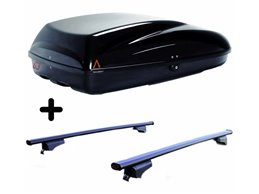 Set BOX + Barre Portatutto per CITROEN E-BERLINGO dal 2023 capiente 240 Litri Colore Nero con Chiave Barre 110 CM + Kit Attacchi