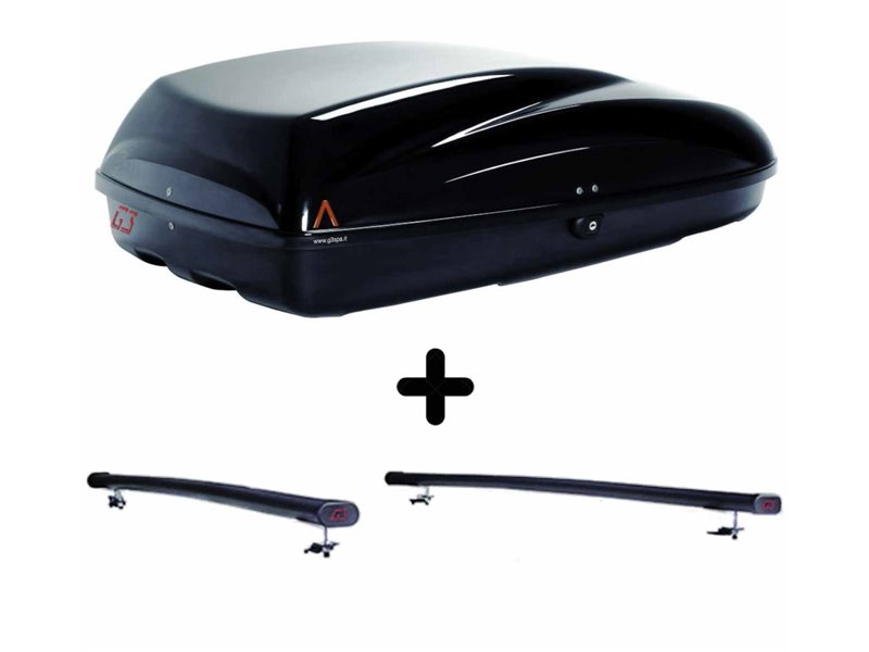 Set Baule + Barre Auto per CHRYSLER 300 C Touring dal 2004 capiente 240 Litri Colore Nero con Chiave Barre 122 CM + Kit Attacchi