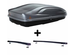 Set Baule + Barre Auto per 156 CROSSWAGON/SPORTWAGON 2004 capiente 240 Litri Grigio con Serratura Barre 122 CM + Kit Attacchi