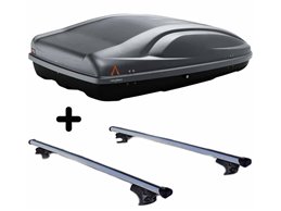 Set BOX + Barre Portatutto per NISSAN NAVARA dal 2016 in poi capiente 330 Litri Grigio con Serratura Barre 127 CM c/Serratura