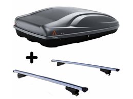 Set BOX tetto con Barre per MERCEDES EQA del 2021 capiente 330 Litri in Grigio scuro con Serratura Barre 127 CM c/Serratura