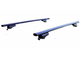 Set BOX + Barre Portatutto per DAEWOO TACUMA / REZZO 2005 capiente 330 Litri Grigio con Serratura Barre 110 CM + Kit Attacchi