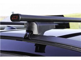 Set BOX + Barre Portatutto per DAEWOO TACUMA / REZZO 2005 capiente 330 Litri Grigio con Serratura Barre 110 CM + Kit Attacchi
