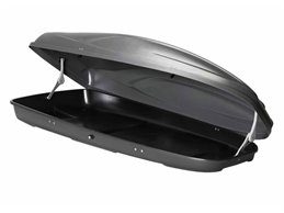 Set Baule tetto + Barre per RENAULT MEGANE dal 2016 in poi capiente 390 Litri Grigio con Serratura Barre 110 CM c/Kit Attacchi