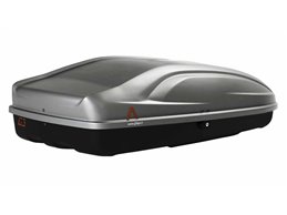 Set BOX tetto con Barre per OPEL GRANDLAND X del 2017 capiente 330 Litri in Grigio lucido con 2 Chiavi Barre 127 CM c/Serratura