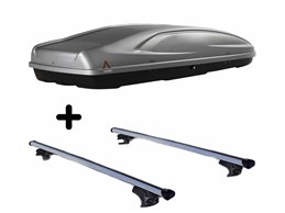 Set BOX + Barre Portatutto per 156 CROSSWAGON/SPORTWAGON 2004 capiente 390 Litri Grigio con 2 Serrature Barre 127 CM c/Serratura