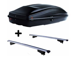 Set BOX tetto con Barre per KIA SPORTAGE 2010 2016 2018 capiente 240 Litri Colore Nero con Serratura Barre 127 CM c/Serratura