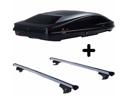 Set BOX + Barre Portatutto per DR DR 5.0 dal 2022 in poi capiente 420 Litri Colore Nero con 2 Serrature Barre 127 CM c/Serratura