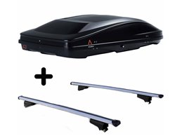 Set BOX + Barre Portatutto per CITROEN C5 SW dal 2001 al 2008 capiente 420 Litri Nero con 2 Serrature Barre 110 CM c/Serratura