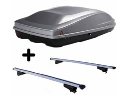 Set BOX + Barre Portatutto per CITROEN E-BERLINGO dal 2023 capiente 330 Litri Colore Grigio con Chiave Barre 110 CM c/Serratura