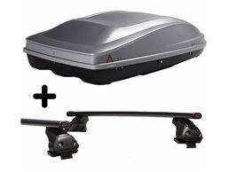 Set Baule + Barre Auto per HONDA CR-V dal 2017 in poi capiente 330 Litri in Grigio chiaro con Chiave Barre 127 CM + Kit Attacchi