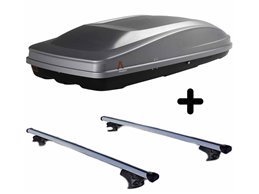 Set Baule + Barre Auto per JAGUAR X-TYPE dal 2004 al 2008 capiente 390 Litri Colore Grigio con Chiave Barre 110 CM c/Serratura