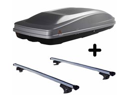 Set BOX + Barre Portatutto per MINI COUNTRYMAN dal 2016 capiente 390 Litri in Grigio chiaro con Chiave Barre 127 CM c/Serratura